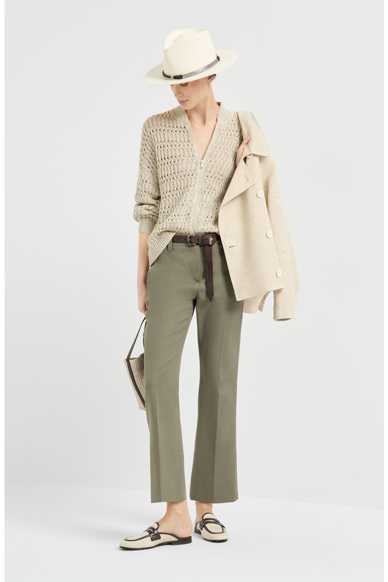 Dazzling braids cardigan, Alternate, color, Beige