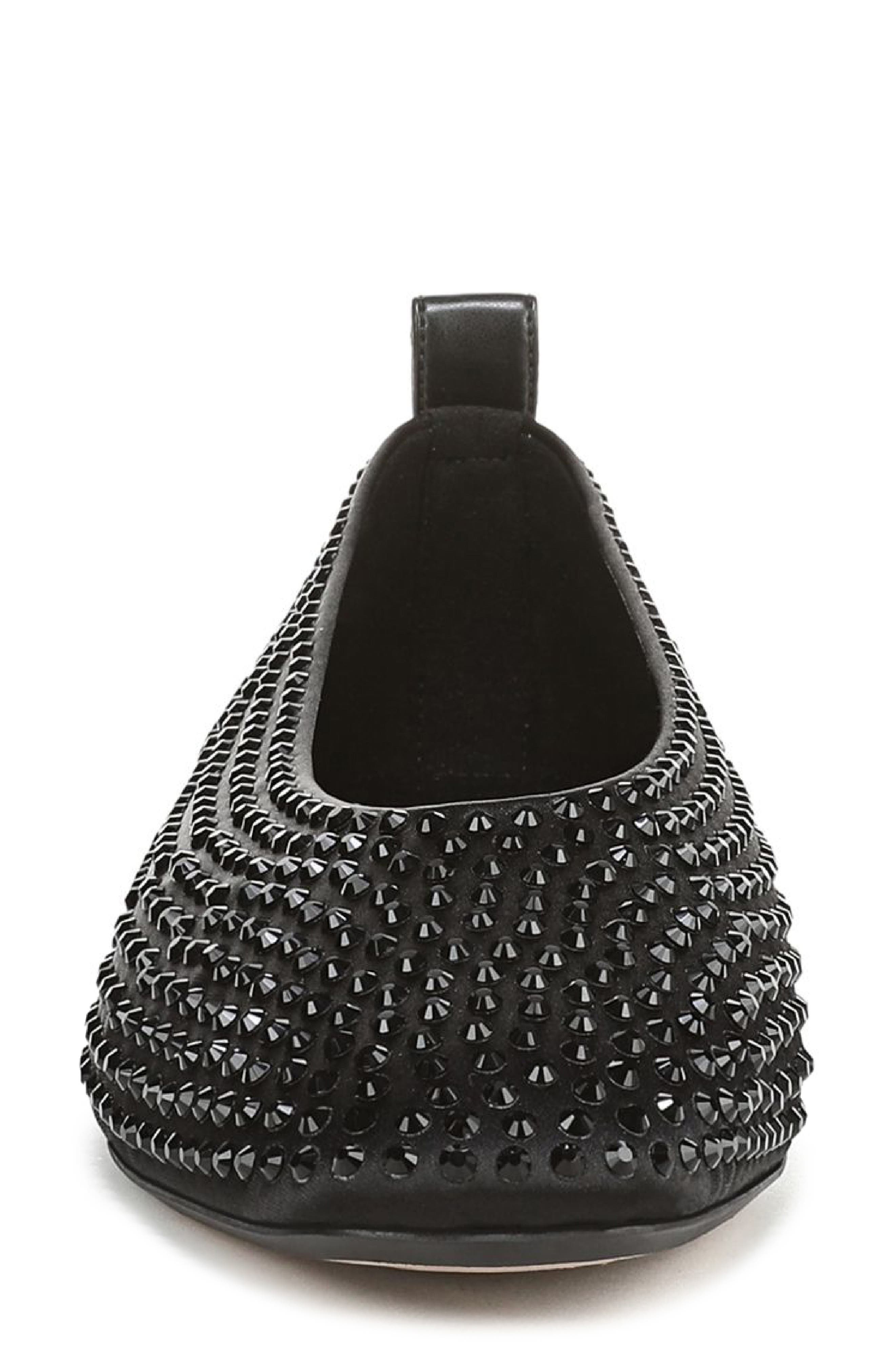 Carla Sparkle Embellished Flat, Alternate, color, BLACK/ JET