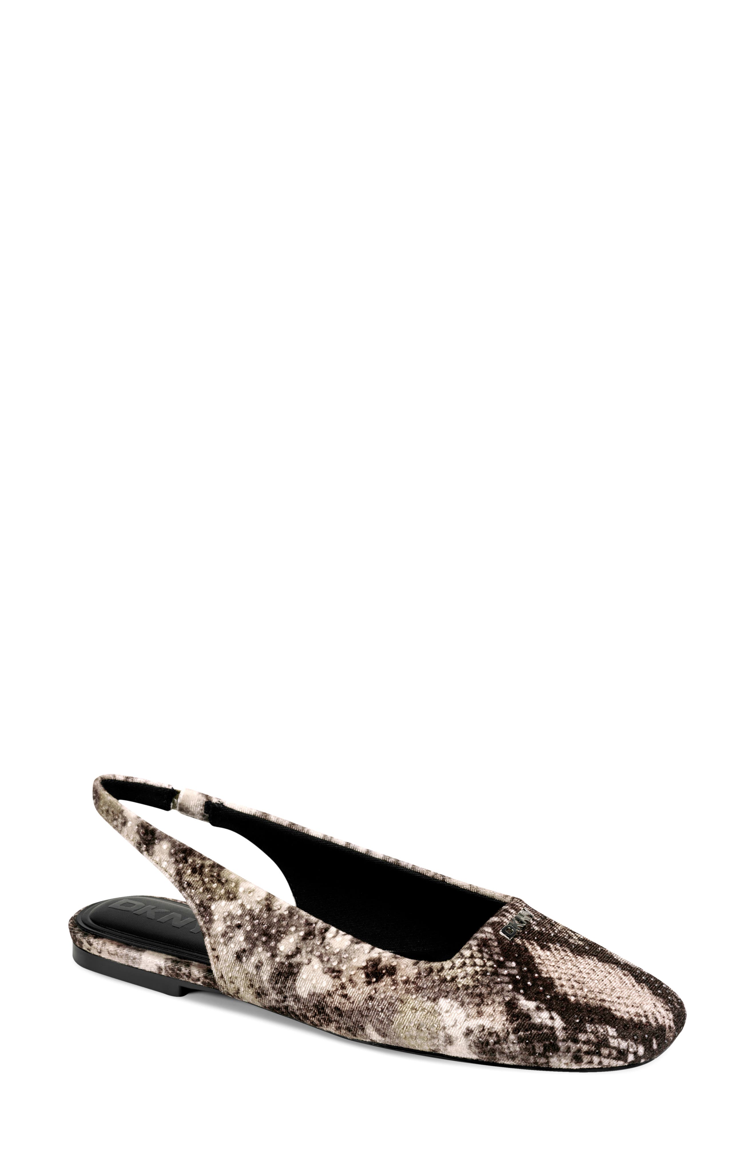 DKNY Darrow Slingback Flat, Main, color, Beige Multi