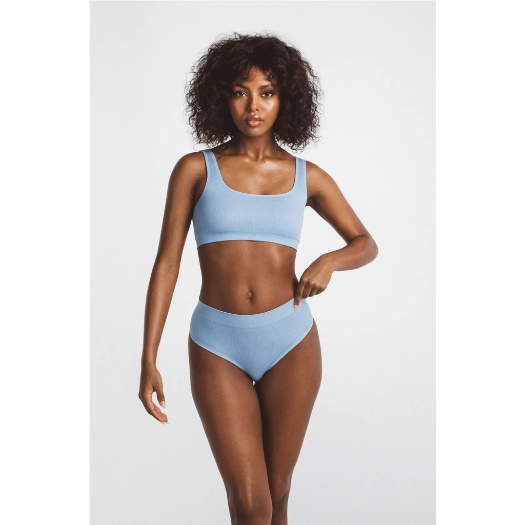 Ldma High Sculpt Thong Rib In Arctic Blue