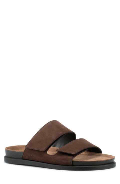 Kevin Leather Strap Slide Sandal (Men)