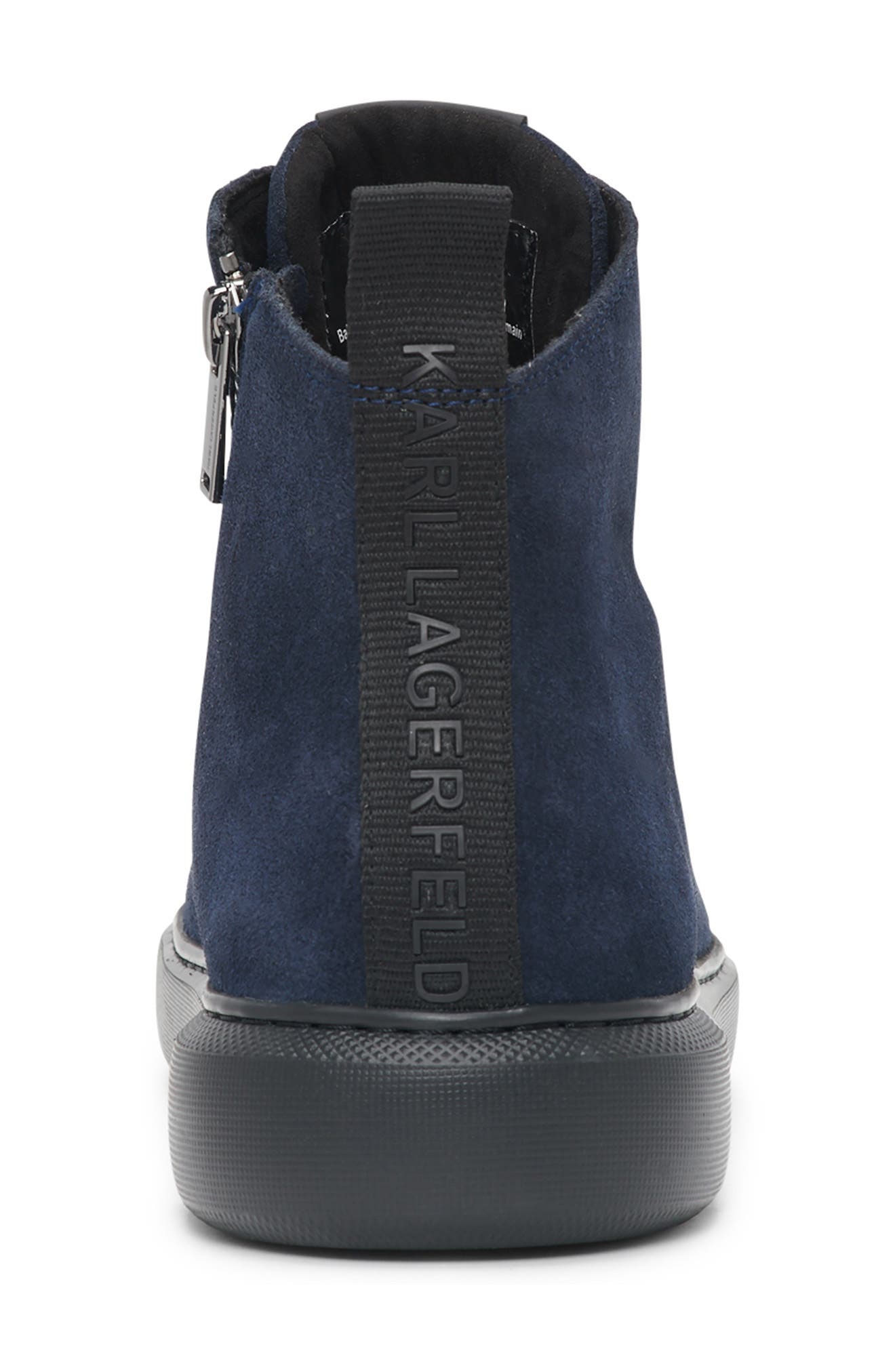 Suede Side Zip Bootie, Alternate, color, NAVY