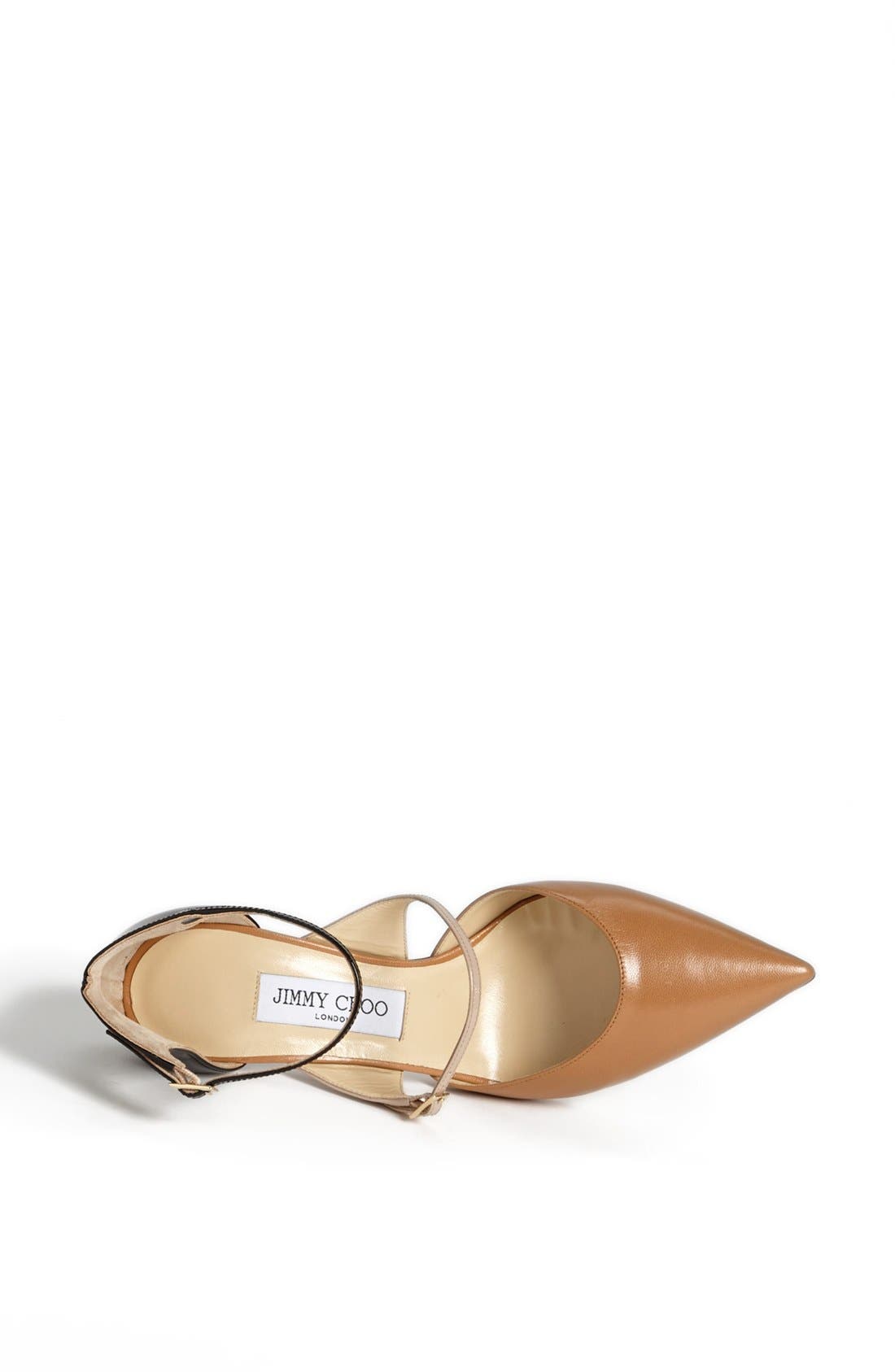 'Twist' Ankle Strap Pump, Alternate, color, TAN/ FRAPPE/ BLACK
