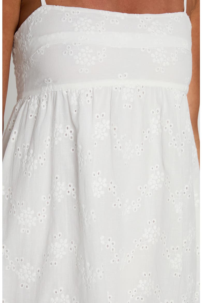 Ortega Broderie Anglaise Babydoll Minidress, Alternate, color, WHITE BROIDERIE
