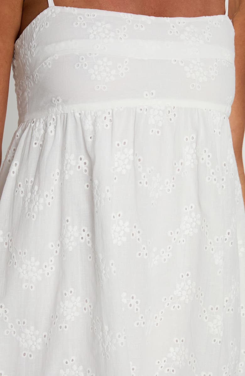 Princess Polly Ortega Broderie Anglaise Babydoll Minidress, Alternate, color, White Broiderie