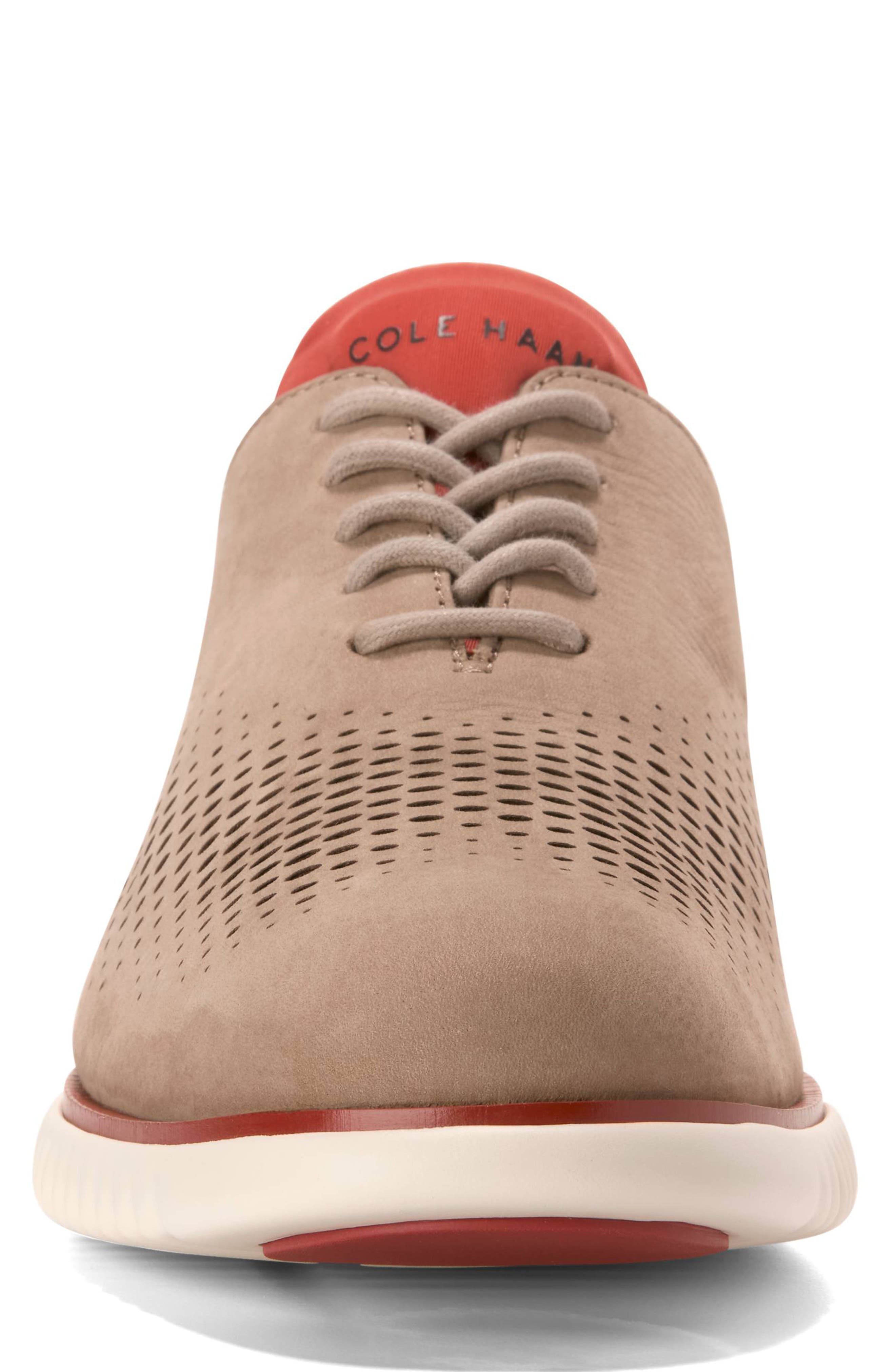 Cole Haan 2.ZeroGrand Laser Wing Derby, Alternate, color, Latte Nubuck / Cinnabar