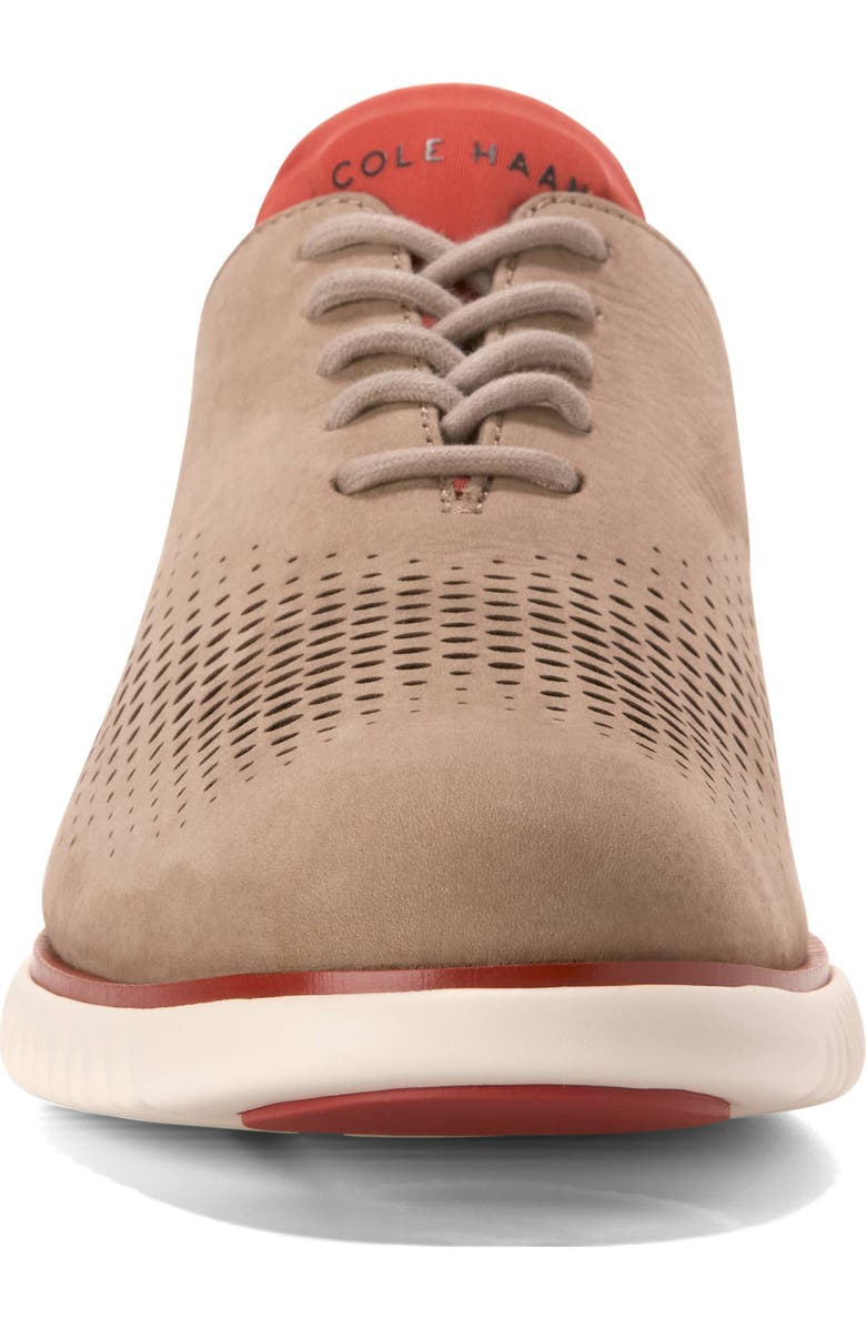 Cole Haan 2.ZeroGrand Laser Wing Derby, Alternate, color, Latte Nubuck / Cinnabar