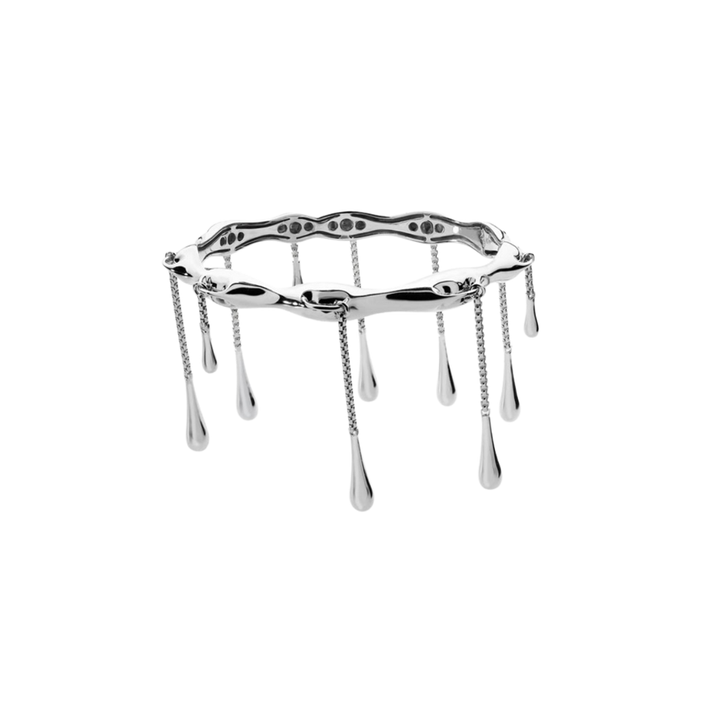 Lucy Quartermaine Drop Bangle In Sterling Silver