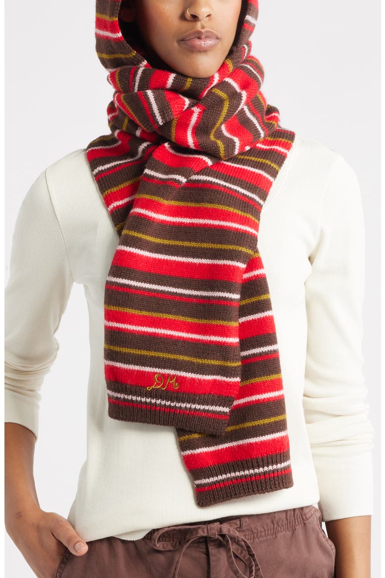Stripe Tie Front Hood Scarf (Women) | Nordstrom