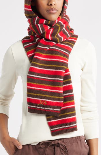 Damson Madder Stripe Tie Front Hood Scarf | Nordstrom