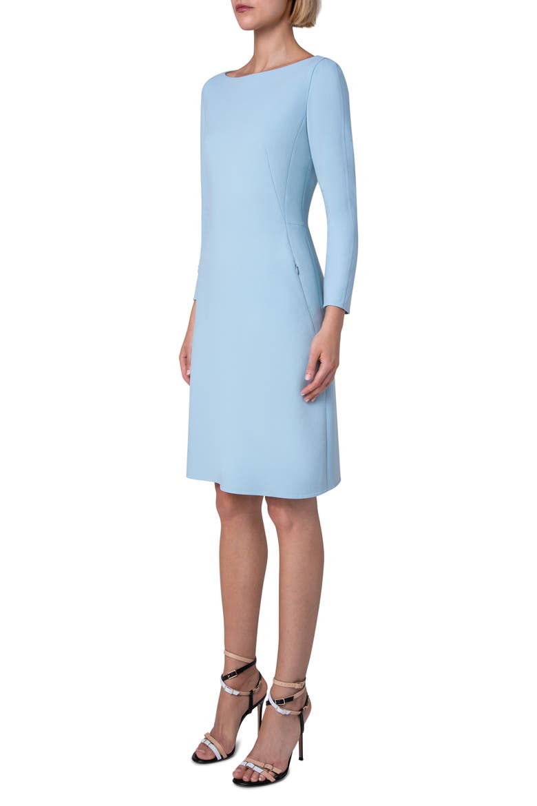Stretch Wool A-Line Dress, Alternate, color, 017 ICE