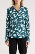 Callaway Abstract Floral Swirl Quarter Zip Pullover