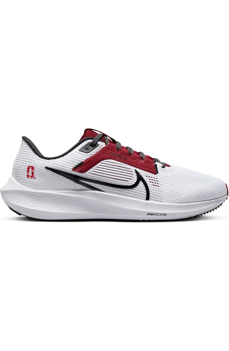 Nike Unisex Nike White Stanford Cardinal Zoom Pegasus 40 Running Shoe, Alternate, color, White