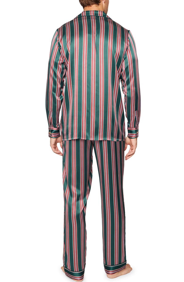 Petite Plume Lancaster Stripe Mulberry Silk Pajamas, Alternate, color, 