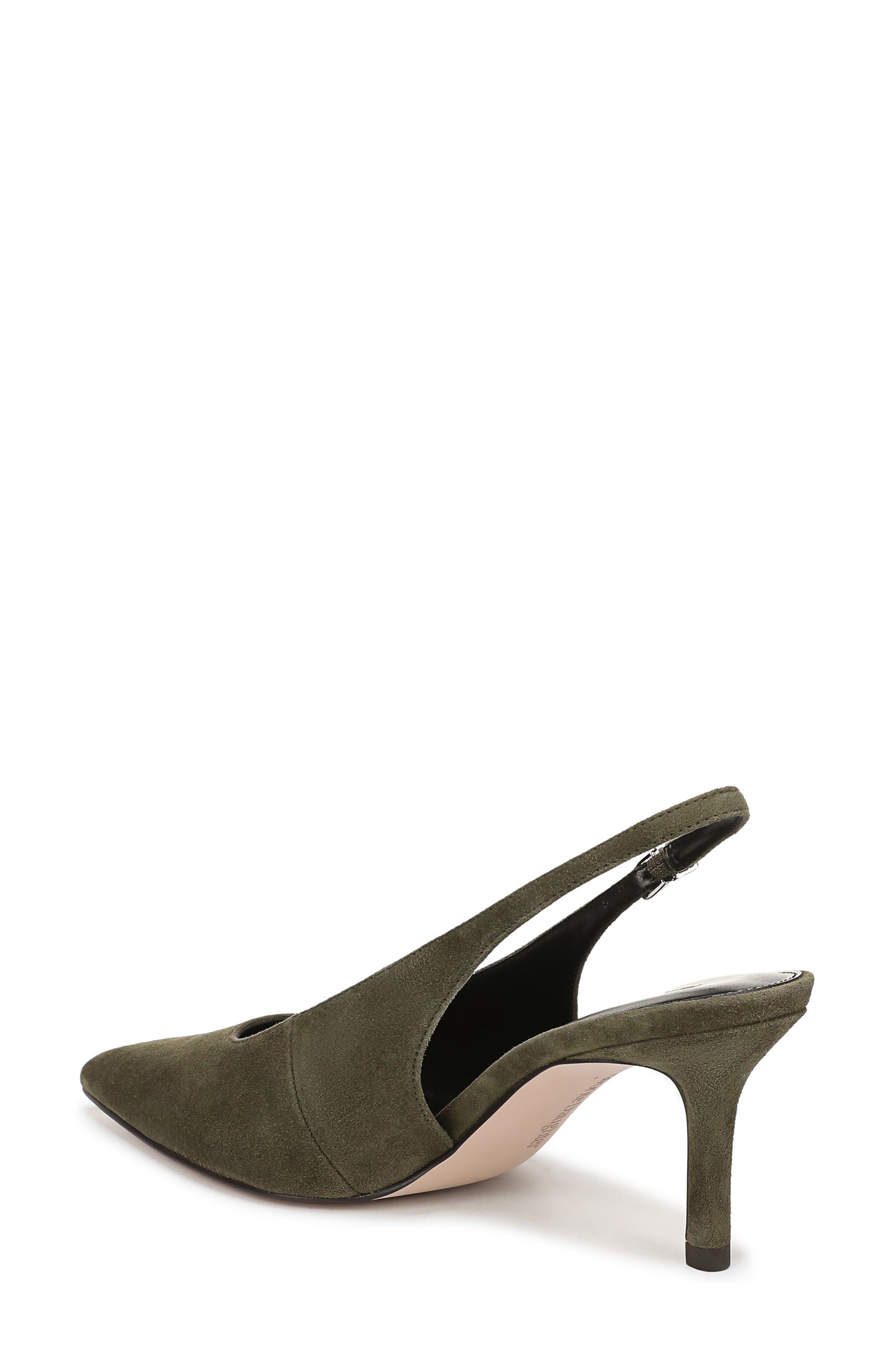 Sierra Pointed Toe Slingback Pump, Alternate, color, OLIVE SUEDE
