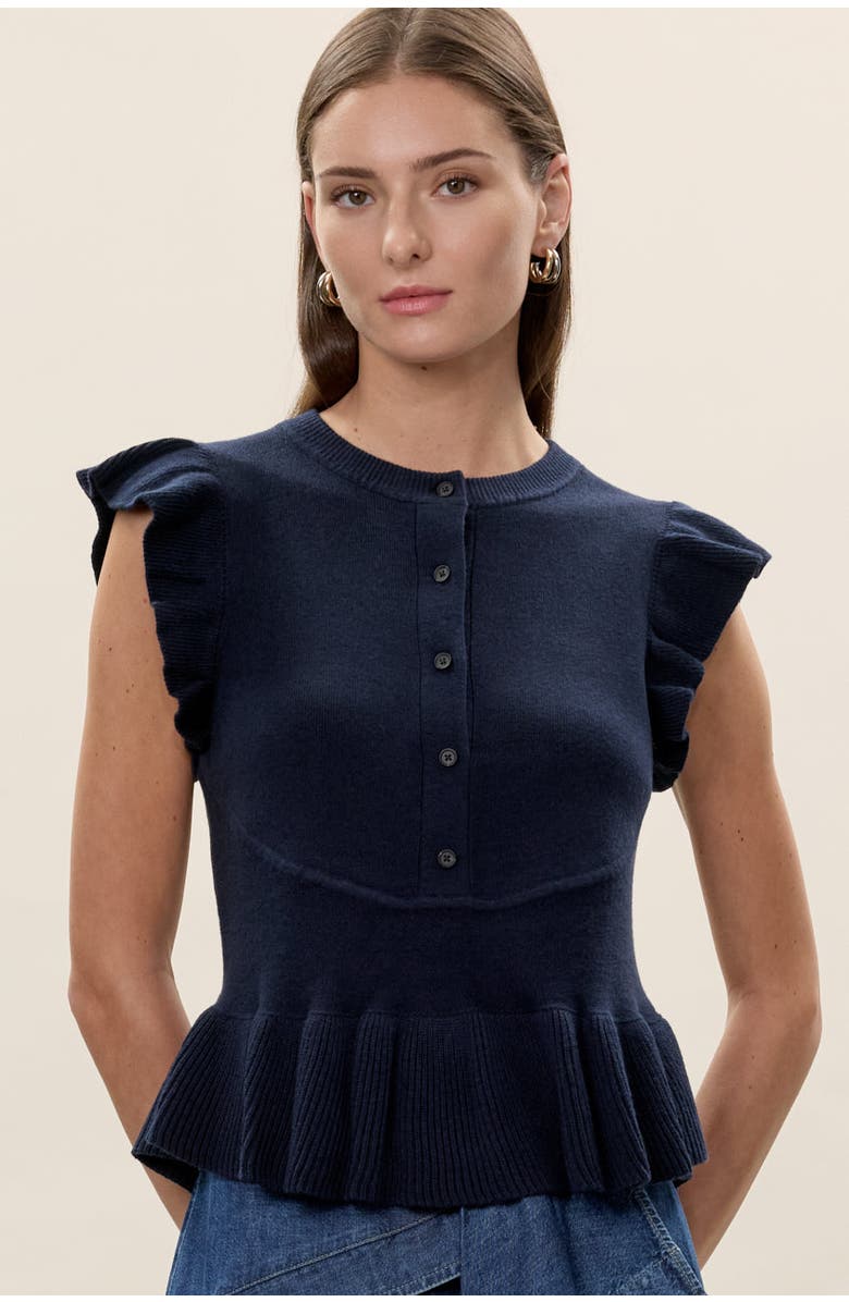 Rebecca Taylor Rhea Knit Sweater, Main, color, Navy