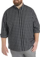 Harbor Bay by DXL Big & Tall Easy Care Medium Plaid Sport Shirt