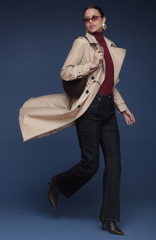Avec Les Filles Layered Cotton Blend Trench Coat In Gray
