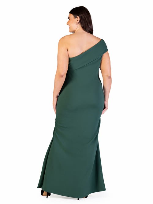 24seven Comfort Apparel Formal One Shoulder Rouched Mermaid Maxi Dress In Multi