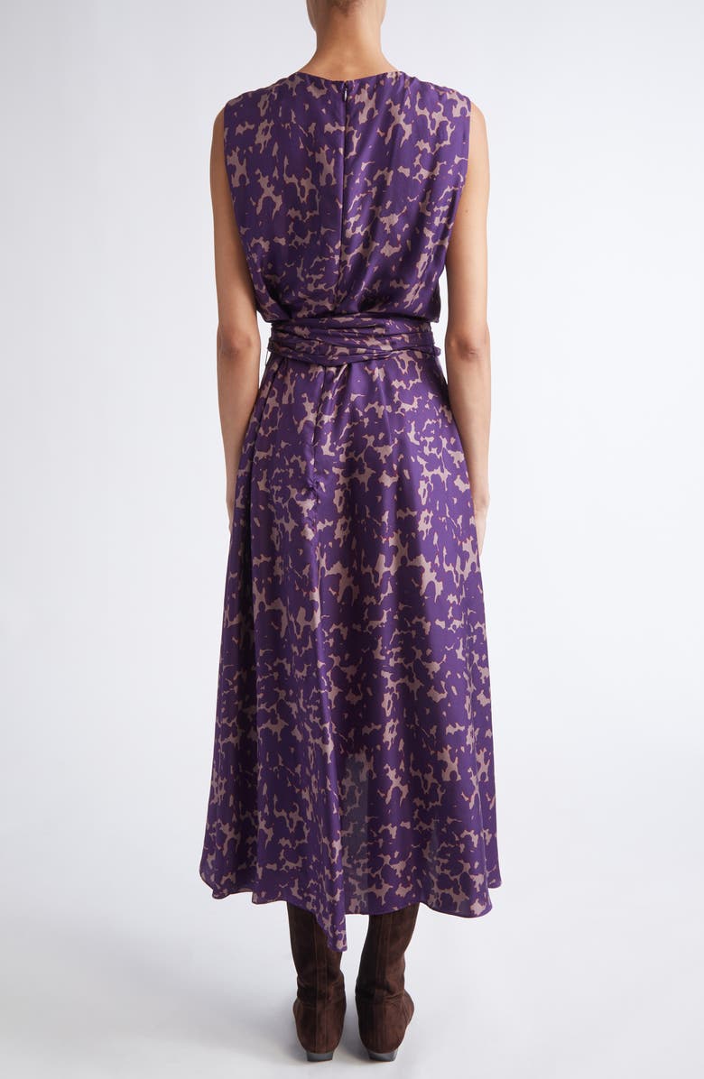 Altuzarra Penny Print Silk High-Low Maxi Dress, Alternate, color, Deep Mauve Tortoise