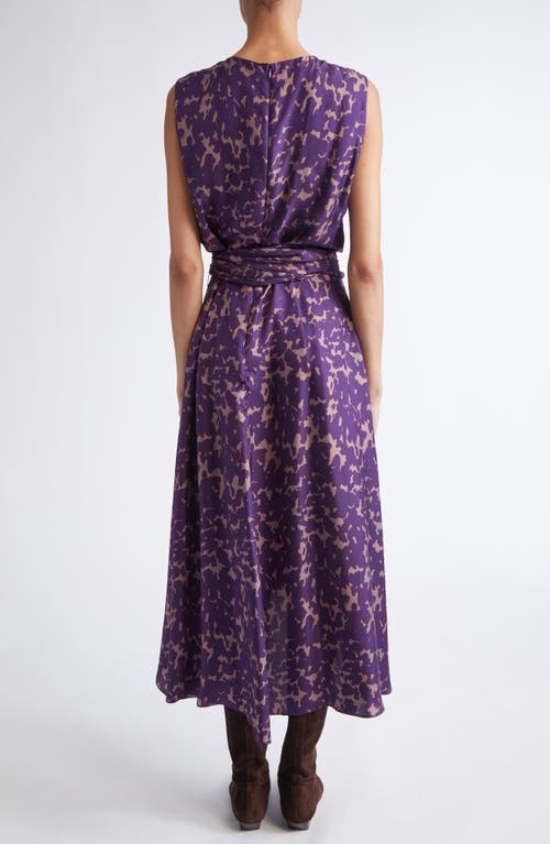 Altuzarra Penny Print Silk High-low Maxi Dress In Purple