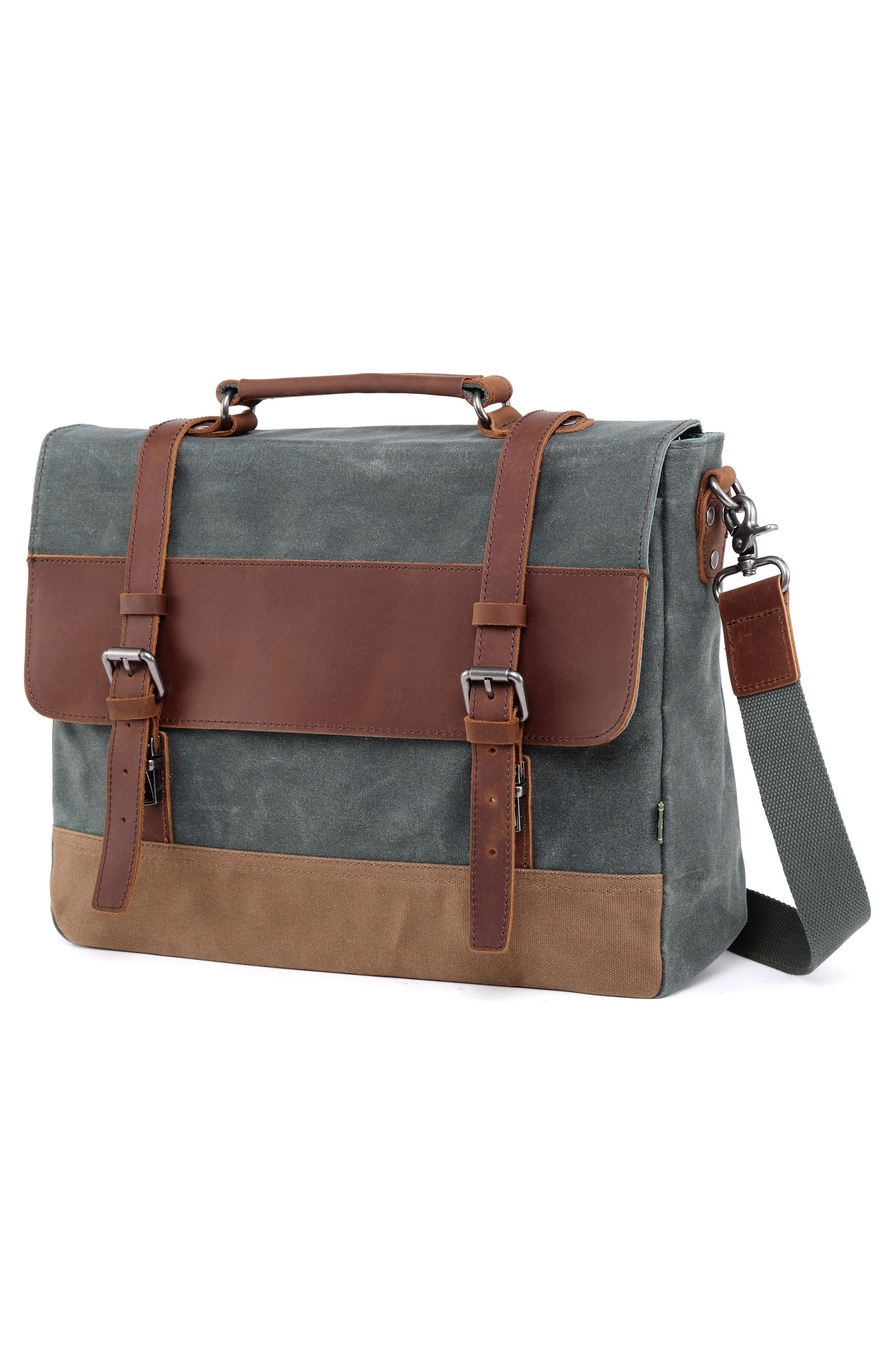 THE SAME DIRECTION Stone Creek Waxed Canvas Briefcase, Alternate, color, 
