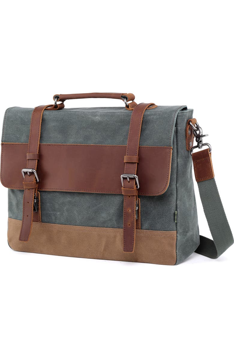 THE SAME DIRECTION Stone Creek Waxed Canvas Briefcase, Alternate, color,