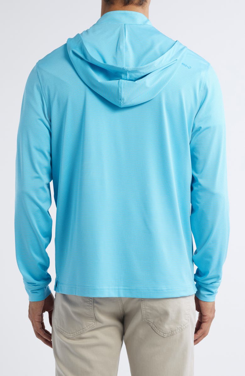 johnnie-O Hybrid Performance Quarter Zip Hoodie, Alternate, color, Majorca/Tarpon