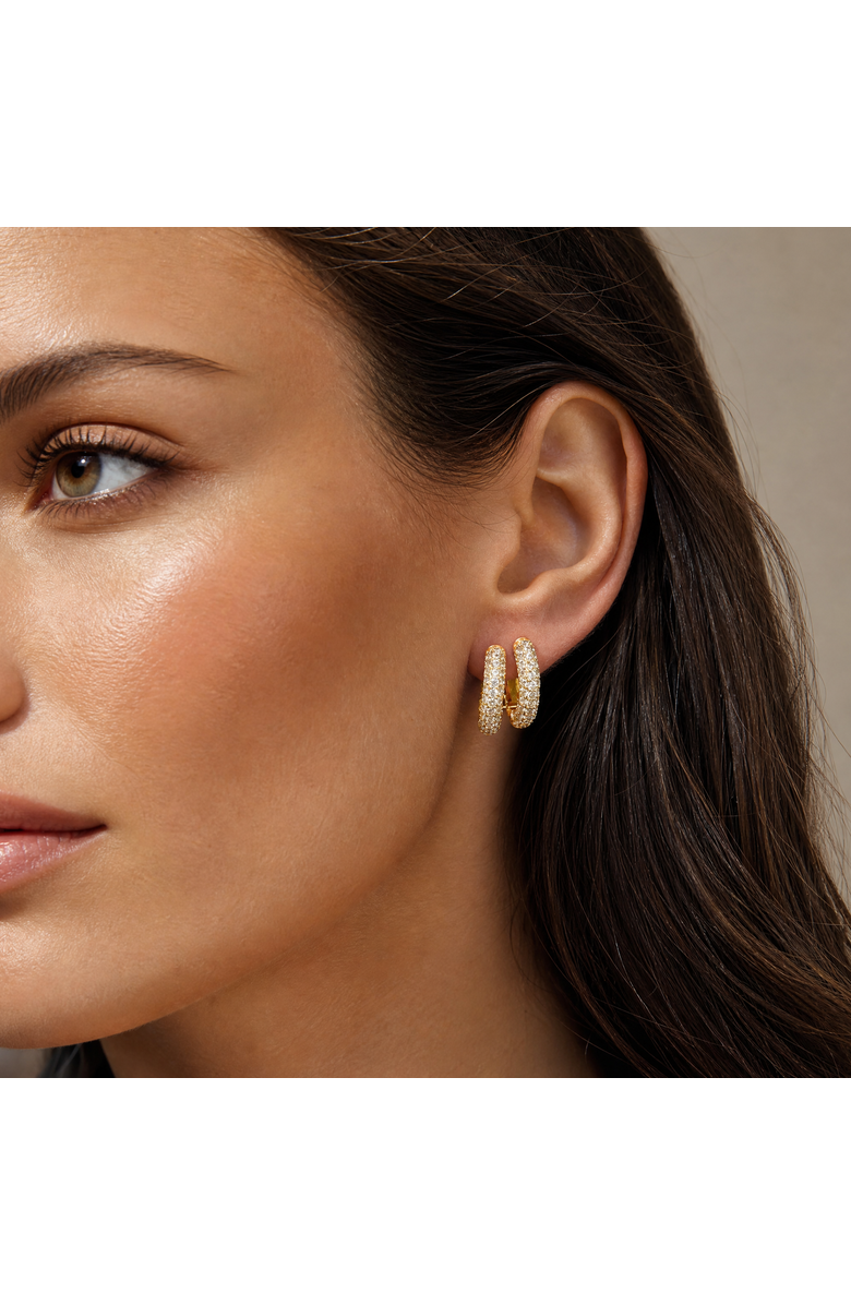 BY ADINA EDEN CZ Pave Mini Rounded Huggie Earring, Alternate, color, Gold