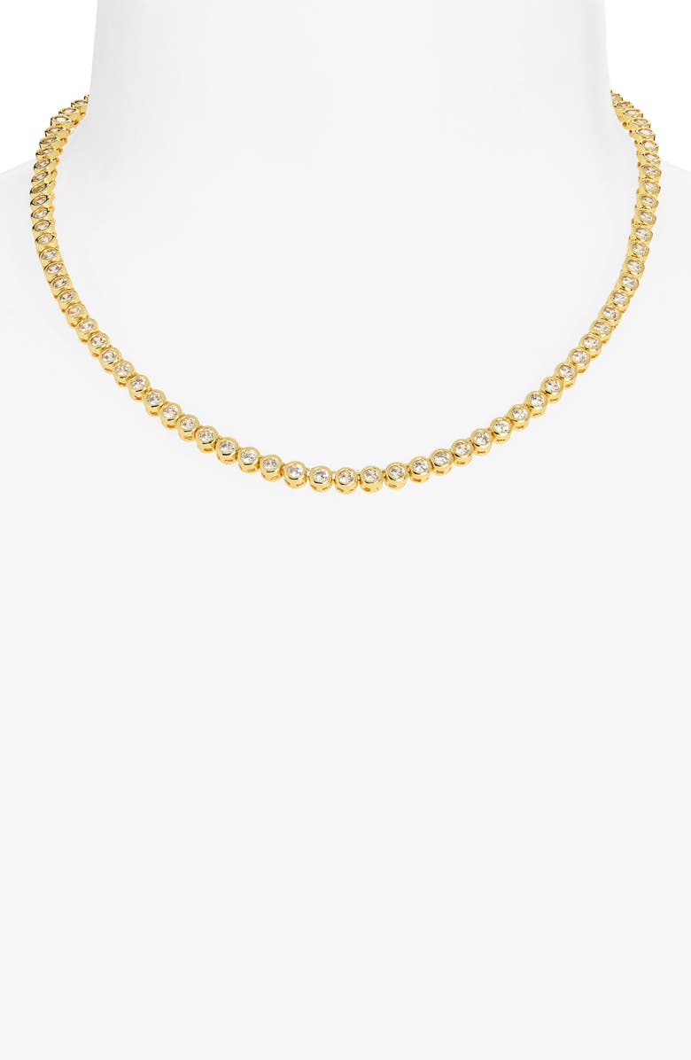 Bracha Mali Cubic Zirconia Tennis Necklace, Alternate, color, Gold