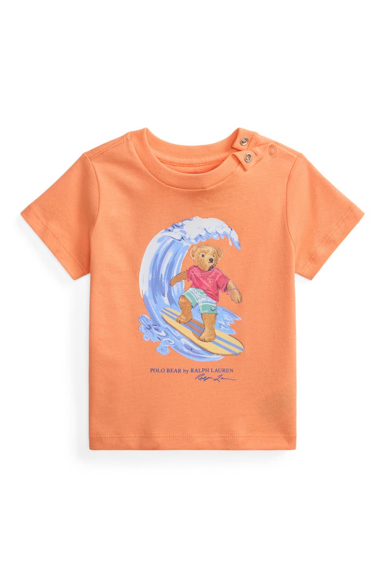 Polo Bear Surf Graphic T-Shirt, Main, color, POPPY