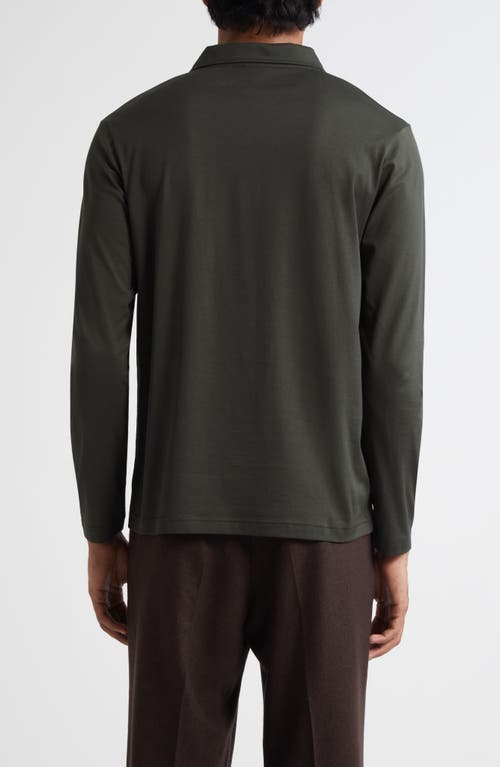 Sunspel Long Sleeve Supima® Cotton Polo In Neutral