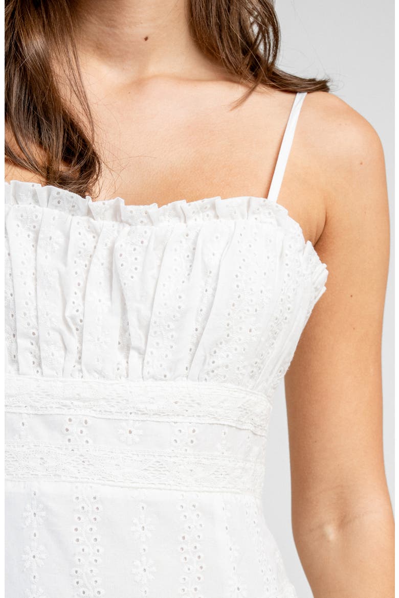 Tiered Eyelet Minidress, Alternate, color, OFF WHITE