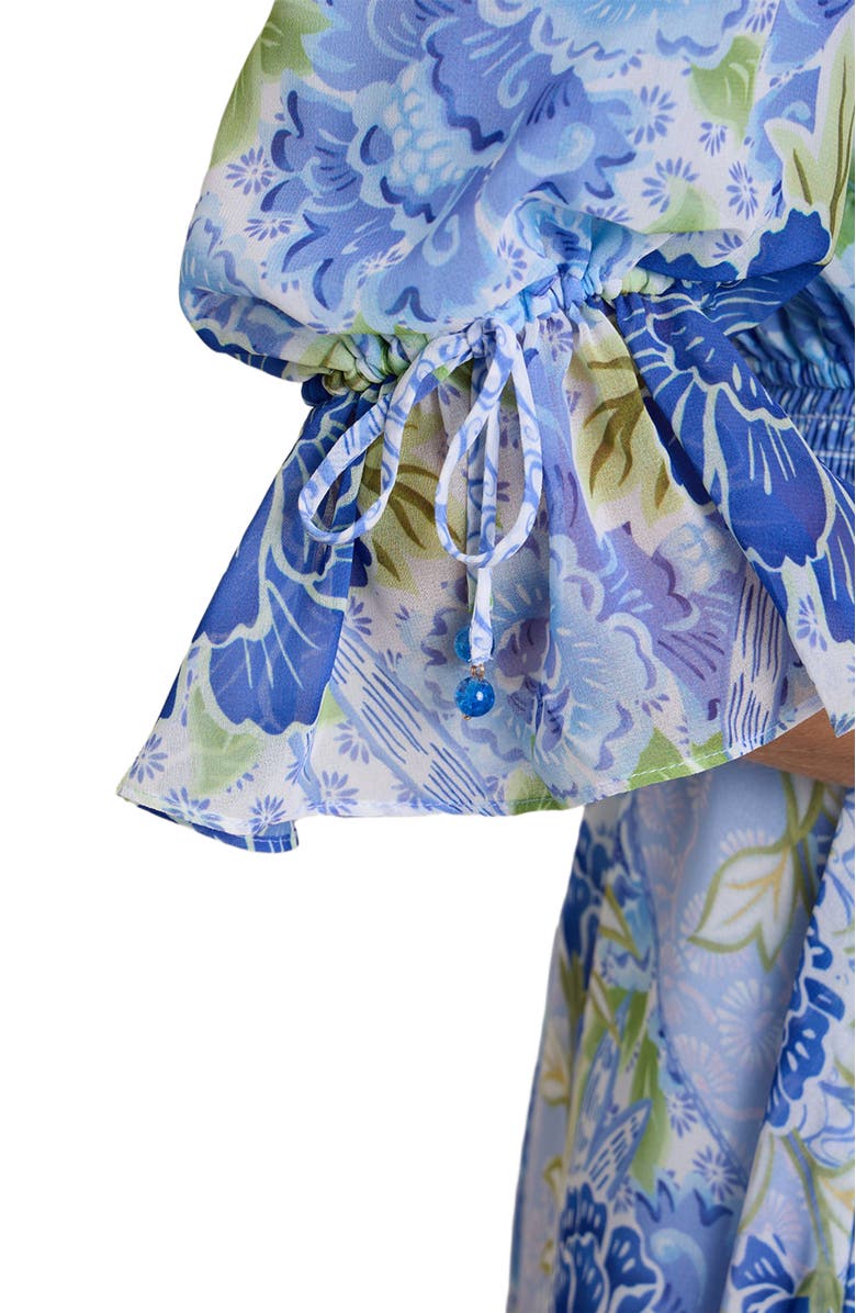 Hale Bob Meridian Chiffon Maxi Dress, Alternate, color, Blue