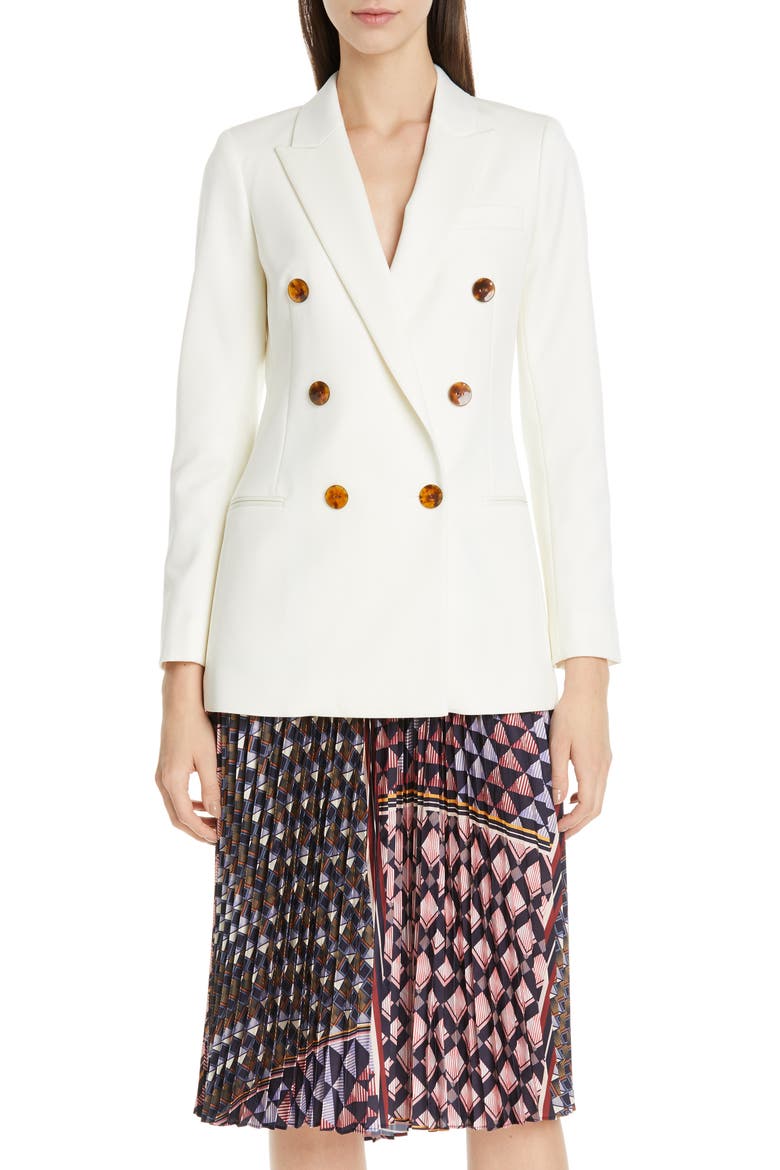 Aleida White Blazer, Main, color, WHITE