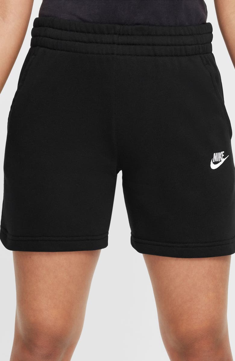 Nike Kids' Sportswear Club Fleece Shorts, Alternate, color, Black/ Black/ White