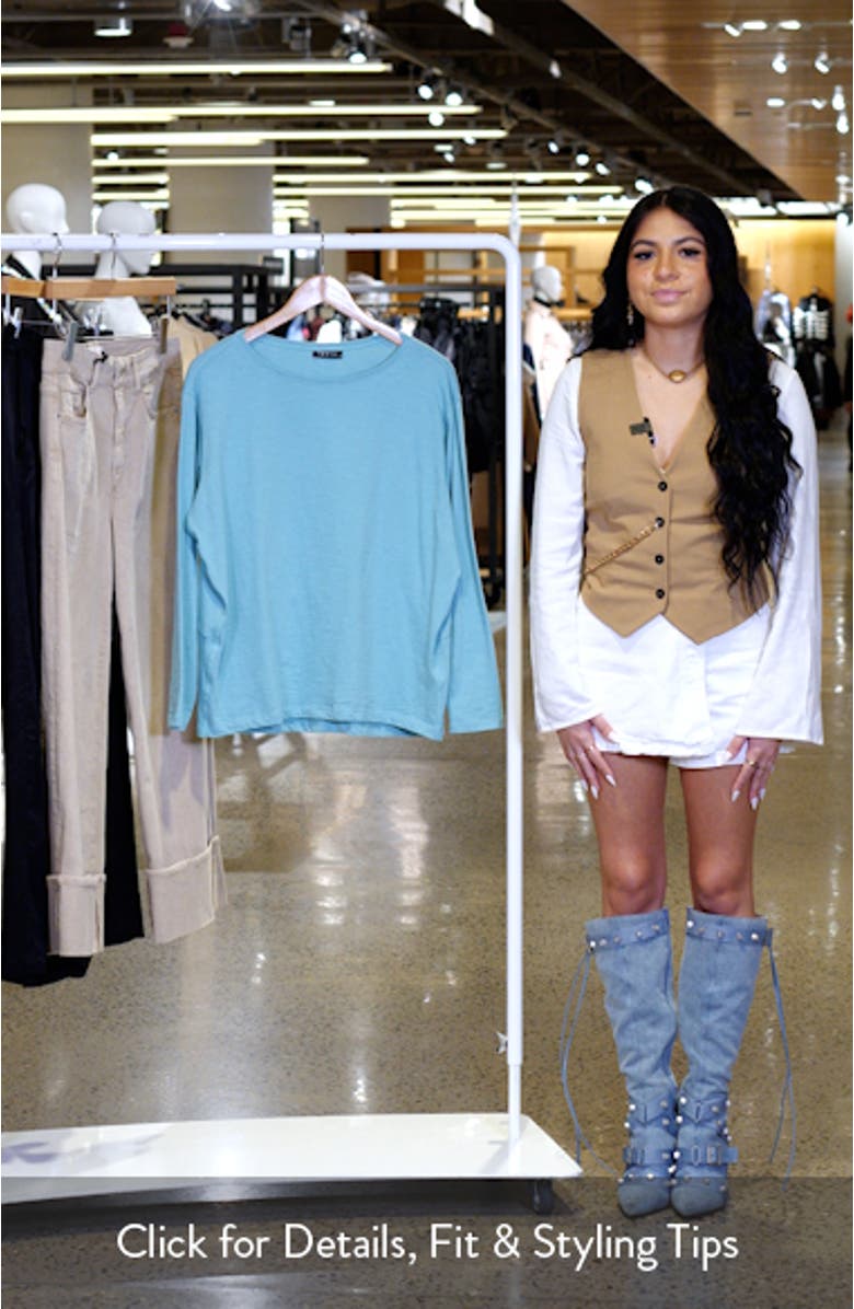 Relaxed Fit Long Sleeve Cotton T-Shirt, sales video thumbnail