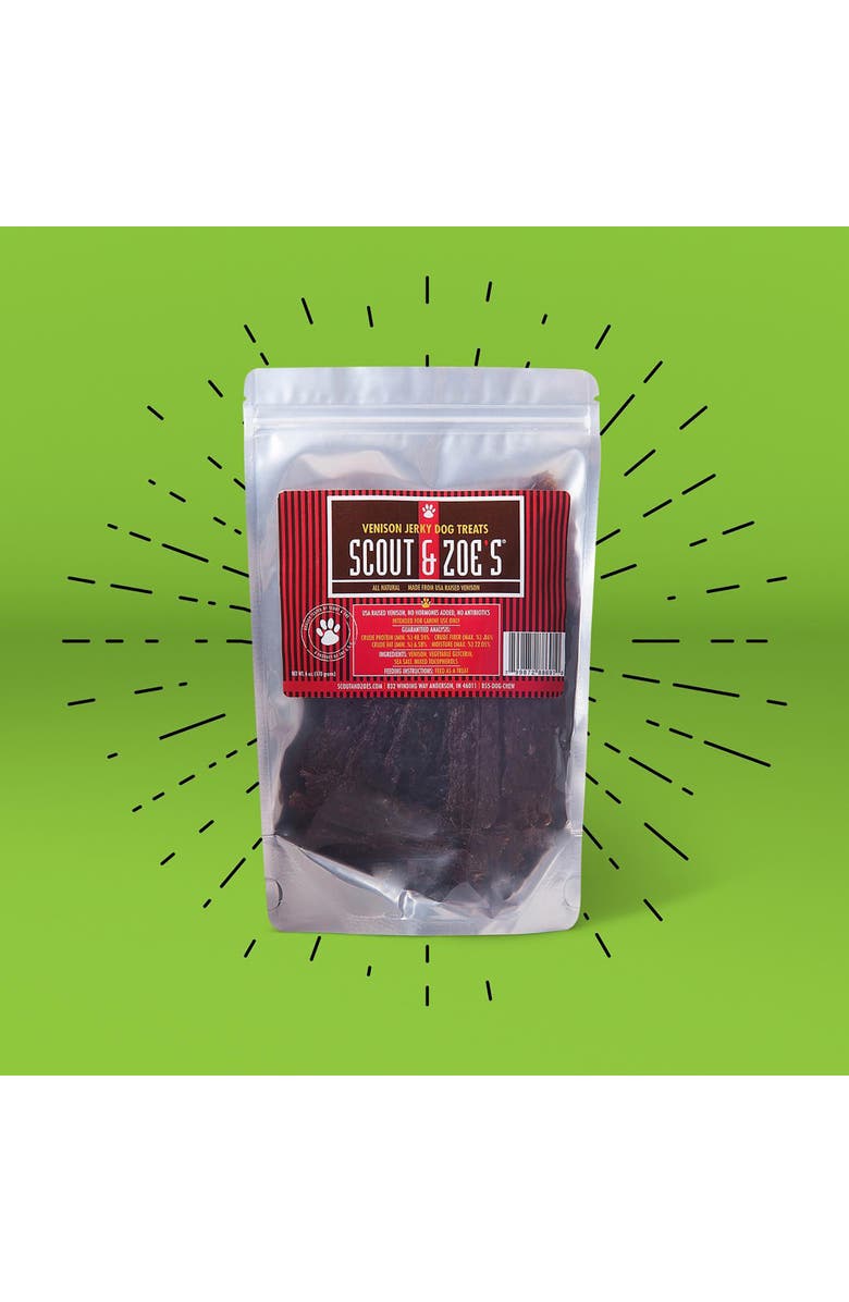 Scout & Zoe's Venison Jerky, 6oz Dog Treats, Air Dried Chews, Pet Snack, Alternate, color, 