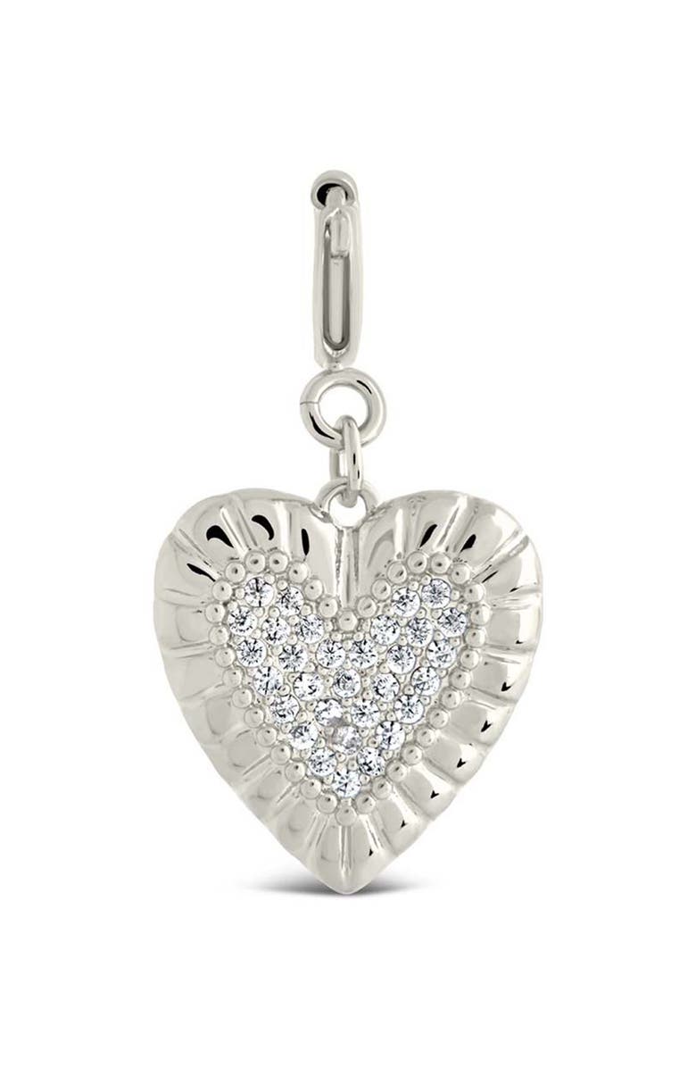 Sterling Forever Cubic Zirconia Heart Enhancer, Main, color, Silver