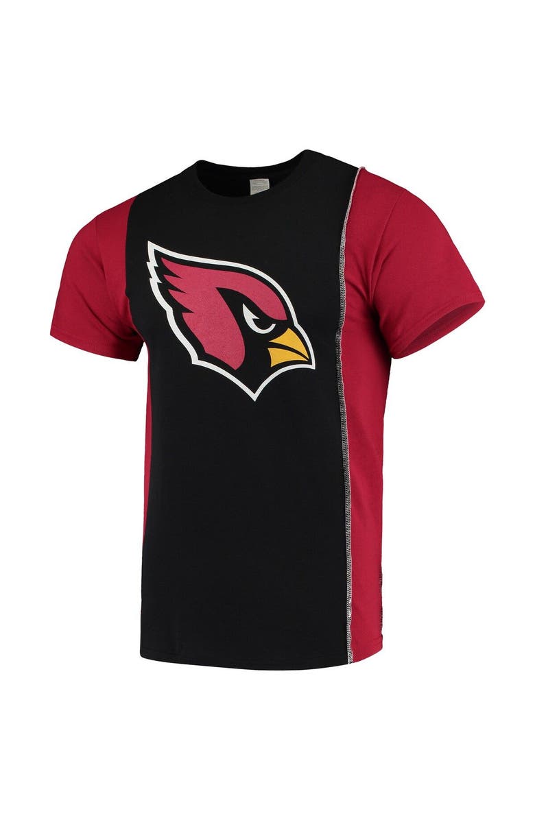 REFRIED APPAREL Men's Refried Apparel Black/Cardinal Arizona Cardinals Sustainable Upcycled Split T-Shirt, Alternate, color, Black