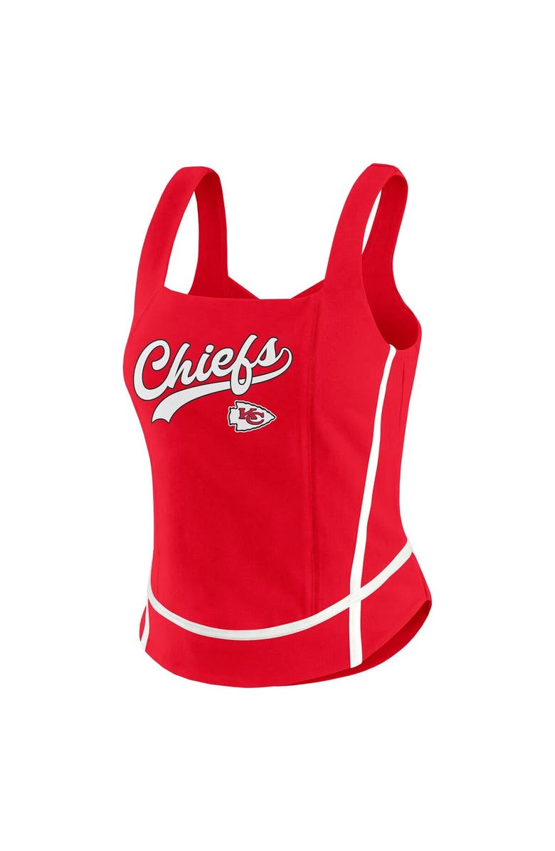 WEAR by Erin Andrews Women's WEAR by Erin Andrews Red Kansas City Chiefs Square Neck Tank Top, Alternate, color, Red