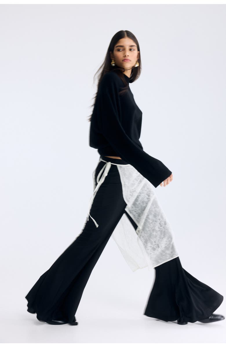 H&M Lace Wrap Skirt, Alternate, color, Light Beige