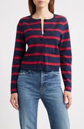 French Connection Padma Stripe Fine Knit Cardigan