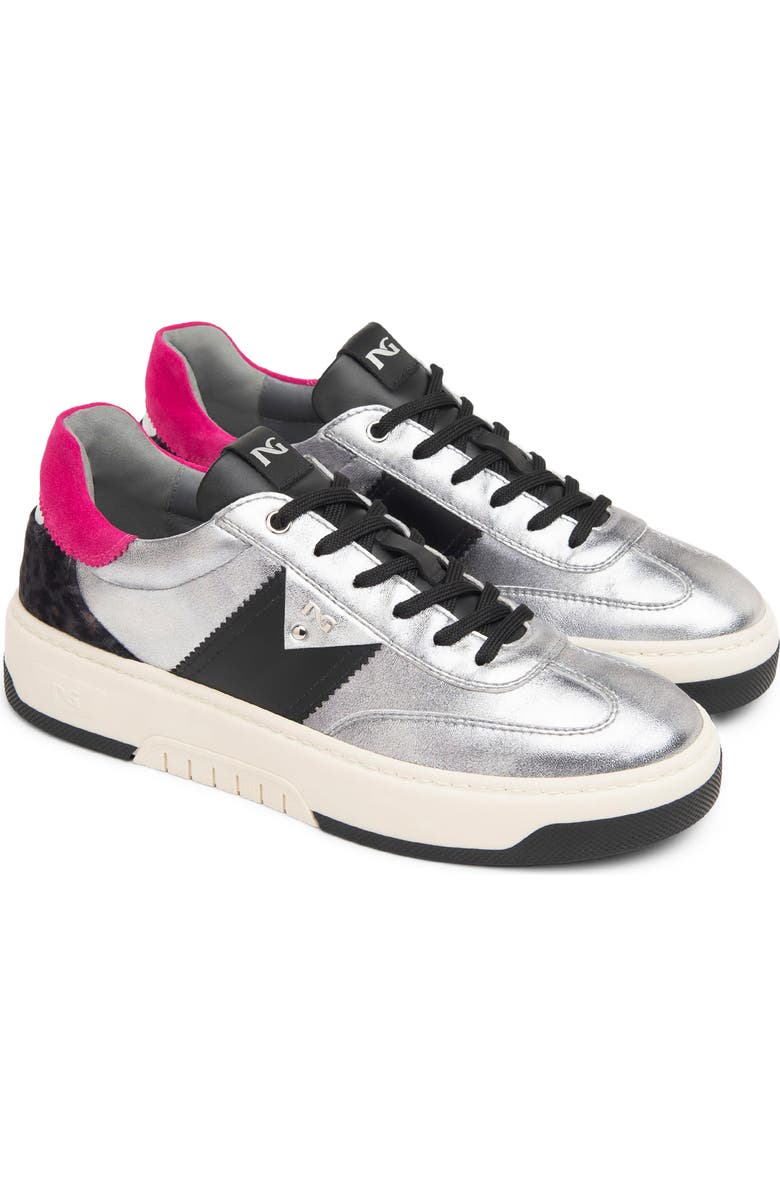 NeroGiardini Retro Sneaker, Main, color, Silver/ Pink
