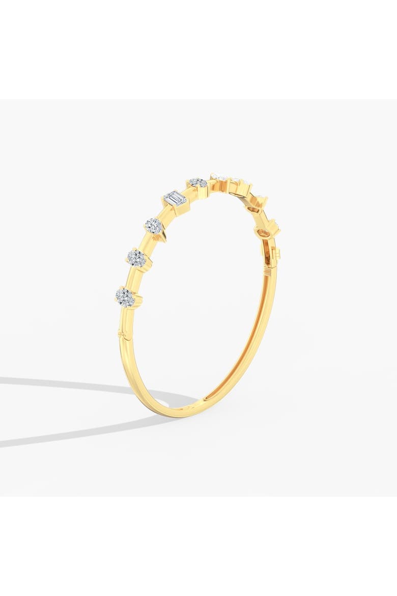 Spaced Multi-Shape Lab Diamond Bangle in 14K Gold, Alternate, color, White Gold