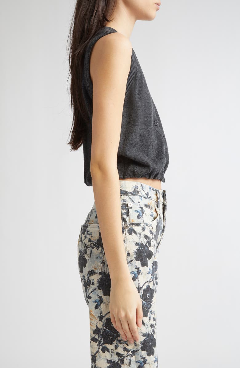 R13 Balloon Bubble Hem Merino Wool Sweater Vest, Alternate, color, Charcoal