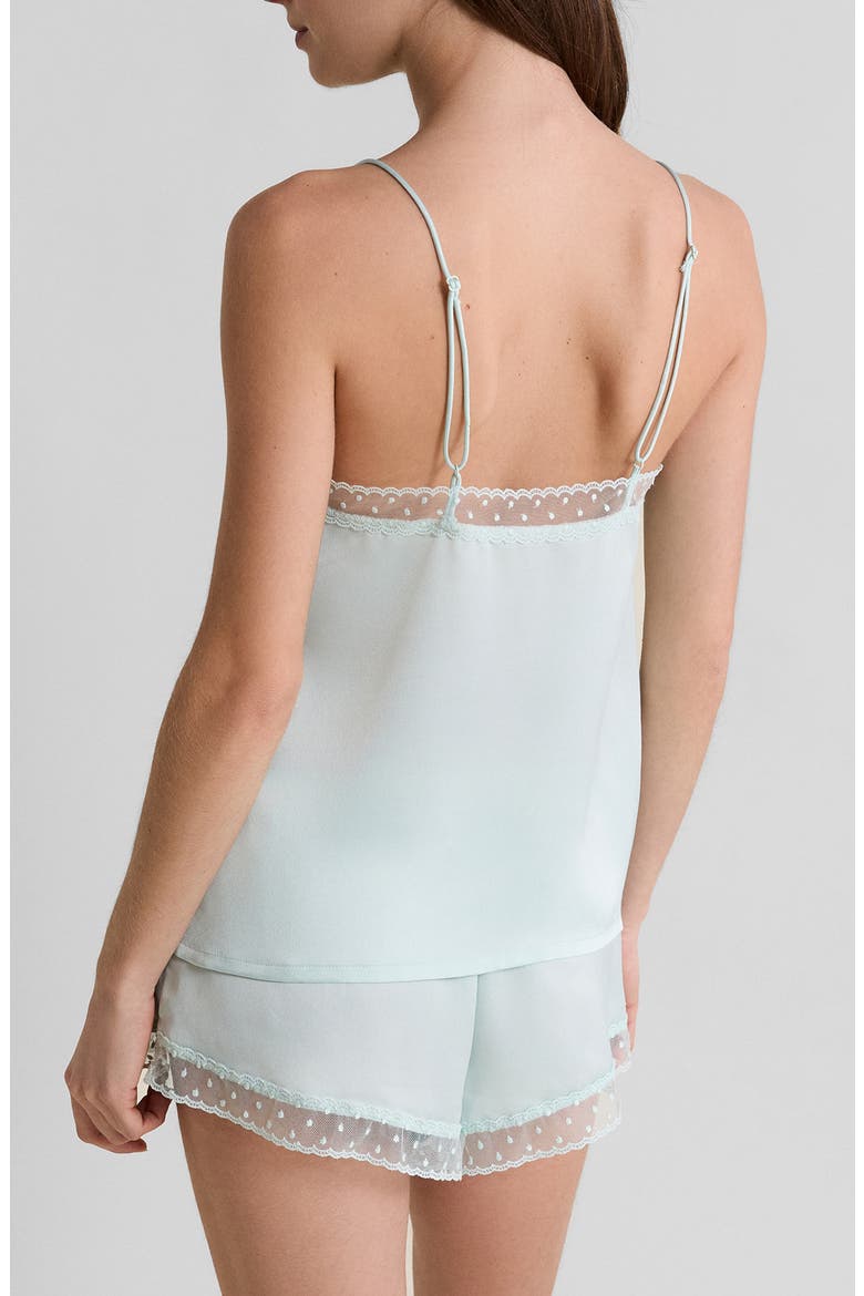 Plume Lace Trim Satin Camisole, Alternate, color, BLUE GREEN