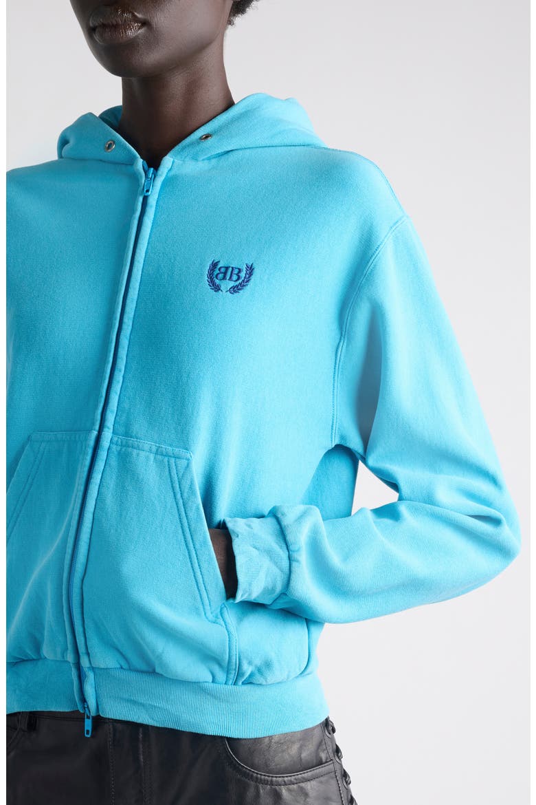 Laurel Embroidered Full Zip Dry Fleece Hoodie, Alternate, color, AZURE/ NAVY