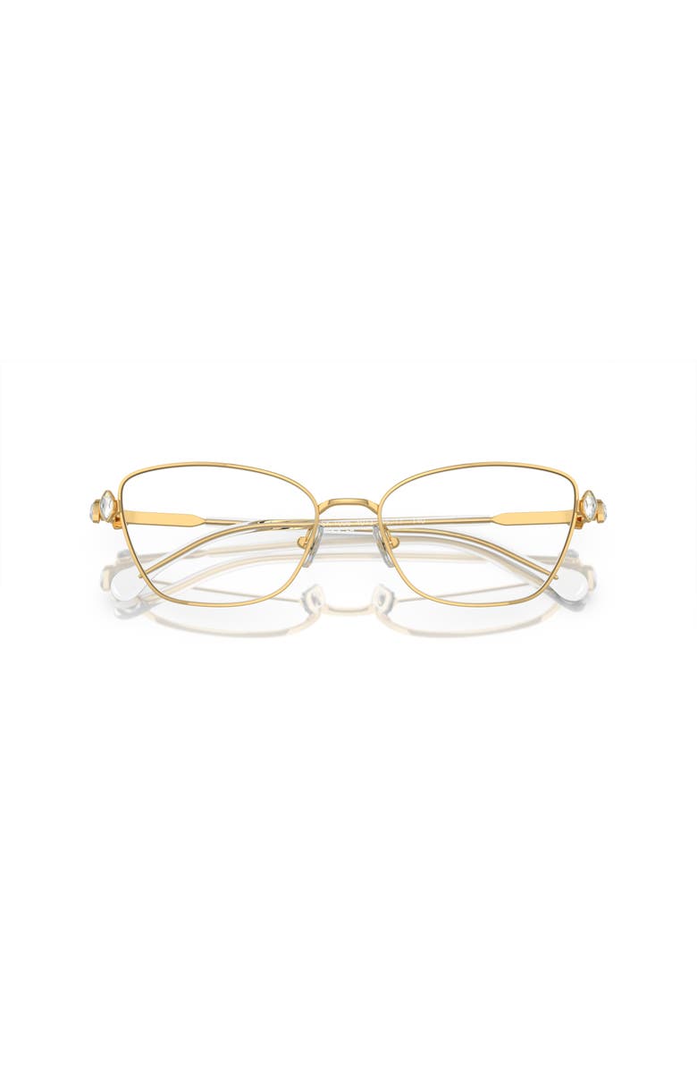 Swarovski 53mm Rectangle optical glasses, Alternate, color, Gold