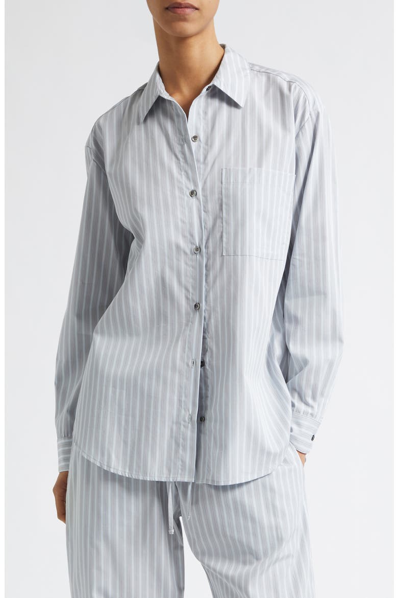 Yoshi Stripe Cotton Button-Up Shirt, Main, color, STERLING STRIPE